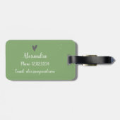 セージグリーンアンドグレーホームスウィートホームテキサス州 ラゲッジタグ (裏面横)