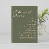 セージグリーンアンドゴールデンクラシックリハーサルディナー 箔招待状 (立ち正面)