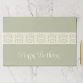 セージグリーンアンドソフトライム紙ランチョンマット ペーパーパッド (インサイチュ)