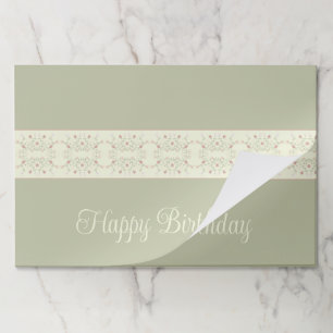 セージグリーンアンドソフトライム紙ランチョンマット ペーパーパッド