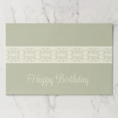 セージグリーンアンドソフトライム紙ランチョンマット ペーパーパッド (正面)