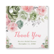 セージグリーンアンドピンクフローラブライダルシャワー