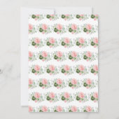 セージグリーンアンドピンクフローラブライダルシャワー 招待状 (裏面)