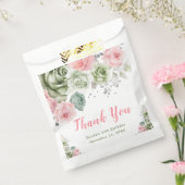 セージグリーンアンドピンクフローラ誕生日 フェイバーバッグ (封をした状態)