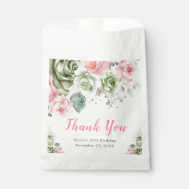 セージグリーンアンドピンクフローラ誕生日 フェイバーバッグ