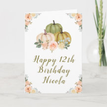 セージグリーンアンドピーチフローラカボチャ誕生日