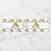 セージグリーンアンドピーチフローラカボチャ誕生日 ペットボトルラベル (シングルラベル)