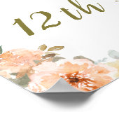 セージグリーンアンドピーチフローラカボチャ誕生日 ポスター (角)