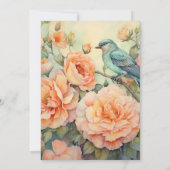 セージグリーンアンドピーチ結婚フローラ 招待状 (裏面)