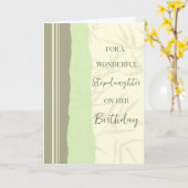 セージグリーンアンドベージュステップドーター誕生日 カード (黄色い花)