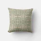 セージグリーンアンドベージュモダンプリント クッション (正面)
