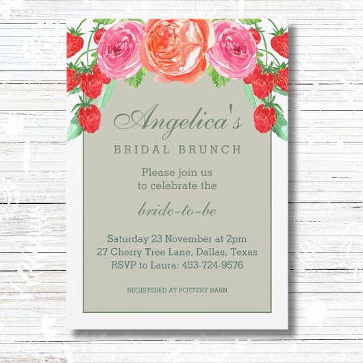 セージグリーンアンドホワイトピーチピーオニーブライダルブランチ 招待状