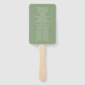 セージグリーンアンドホワイトフローラ結婚式 プログラム ハンドファン (裏面)