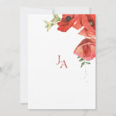 セージグリーンアンドレッドポピー結婚式招待状 招待状 (裏面)