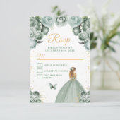 セージグリーンアンド金ゴールドブロンデヘアプリンセス 出欠カード (スタンド正面)