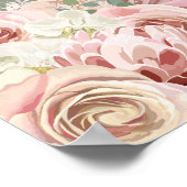 セージグリーンアーチパンパスグラス結婚のウェルカムサイン ポスター (角)