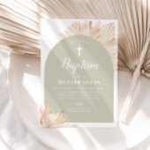 セージグリーンアーチボホフローラボーイズバプテスマ 招待状