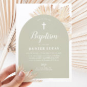 セージグリーンアーチボホフローラボーイズバプテスマ 招待状