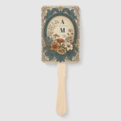 セージグリーンアールヌーボーアルフォンスミュシャ結婚ズ ハンドファン (正面)