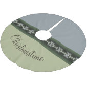 セージグリーンウィズグレーホリデイ ブラッシュドポリエステルツリースカート (アングル)