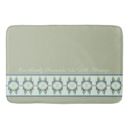 セージグリーンウィズティール（緑がかった色）ブルー バスマット