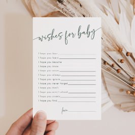 セージグリーンウィッシュベビーモダンアドバイスカード