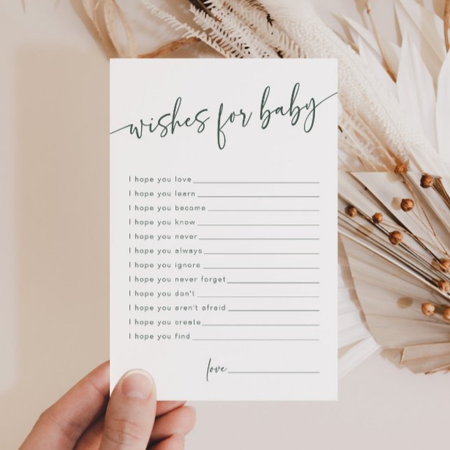 セージグリーンウィッシュベビーモダンアドバイスカード (クリエイターアップロード済み)