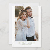 セージグリーンウィドミニマリスト結婚式招待状 招待状 (裏面)