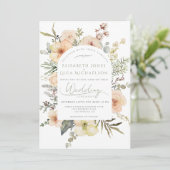 セージグリーンウィンターパインフローラ結婚クリスマス 招待状 (スタンド正面)