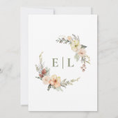 セージグリーンウィンターパイン金ゴールド結婚クリスマス 招待状 (裏面)