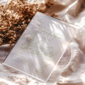 セージグリーンウェスタン女性のカーボーイ卒業パーティー アクリル招待状