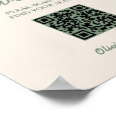 セージグリーンウェディング QRコード 座席表 サイン (角)