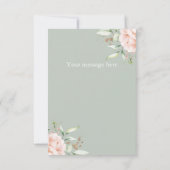 セージグリーンウォーターカラーフローラキンセアニラ サンキューカード (裏面)