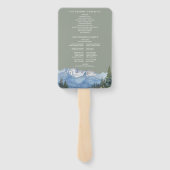 セージグリーンウォーターカラーマウンテン結婚式 プログラム ハンドファン (裏面)