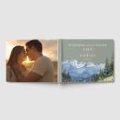 セージグリーンウォーター結婚カラーマウンテンズフォトゲスト ゲストブック (全面)