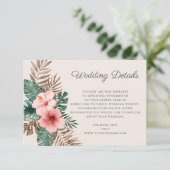 セージグリーンウォーター色トロピカル結婚詳細 エンクロージャーカード (スタンド正面)