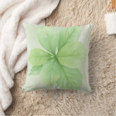 セージグリーンウォーター色ボタニカルミニマリストボホ クッション (ブランケット)