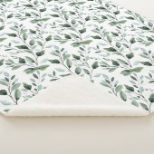 セージグリーンウォーター色ボホボタニカル葉ギフト シェルパブランケット (3/4)