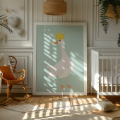 セージグリーンウォーター間抜けカラーグース子供部屋 ポスター