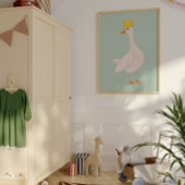 セージグリーンウォーター間抜けカラーグース子供部屋 ポスター