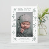 セージグリーンウッドランズフォト誕生 案内状 (スタンド正面)