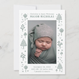 セージグリーンウッドランズフォト誕生 案内状