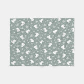 セージグリーンウッドランドベビーベア フリースブランケット (正面(横))