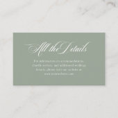 セージグリーンエレガイタリアンンス | 結婚詳細 エンクロージャーカード (正面)