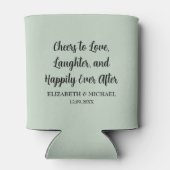 セージグリーンエレガントな結婚式応援を愛する 缶クーラー (裏面)