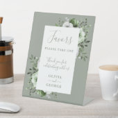 セージグリーンエレガントカントリーフローラ結婚式の引き出物 台座サイン (インサイチュ)