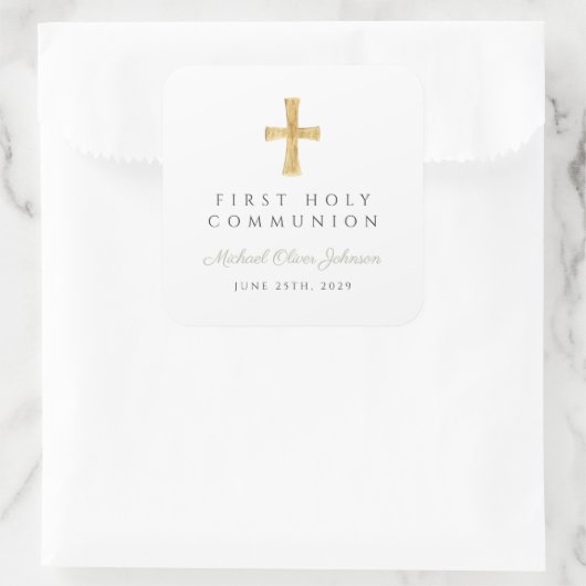 セージグリーンエレガントクロスボーイファーストコミュニオン スクエアシール (バッグ)