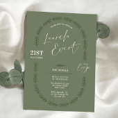 セージグリーンエレガントサロンビジネスグランドオープニング 招待状