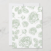 セージグリーンエレガントシノイ結婚ズリー 招待状 (裏面)