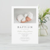 セージグリーンエレガントフォトボーイ洗礼 招待状 (スタンド正面)